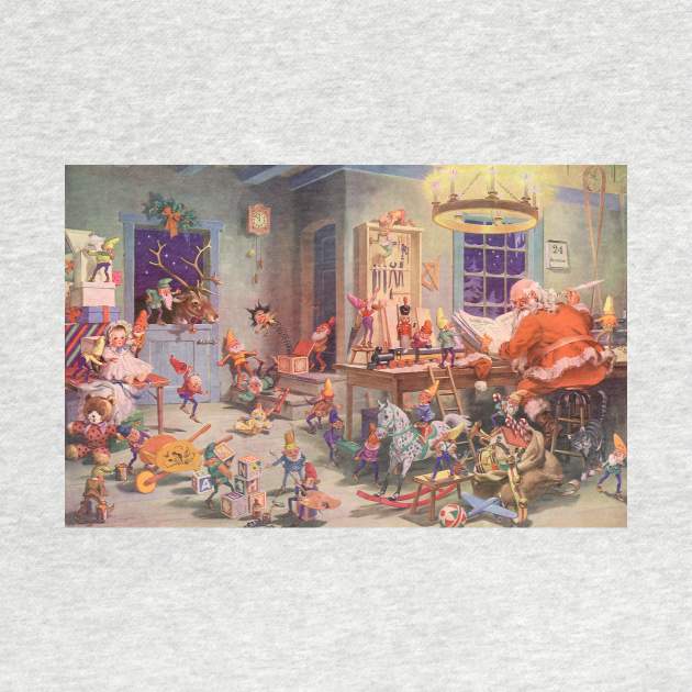 Vintage Christmas Santa Claus at North Pole by MasterpieceCafe